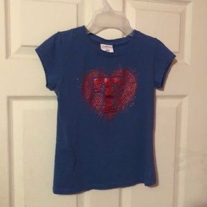 Texas Rangers Logo Graphic Blue T-Shirt Girls Large L 10/12 MLB Baseball Fun